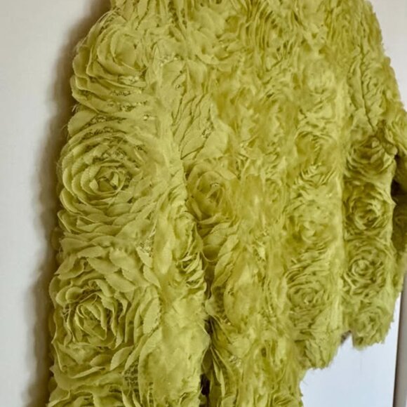 NWT Zara Lime Green Floral Texture Jacket Size S - Picture 5 of 7